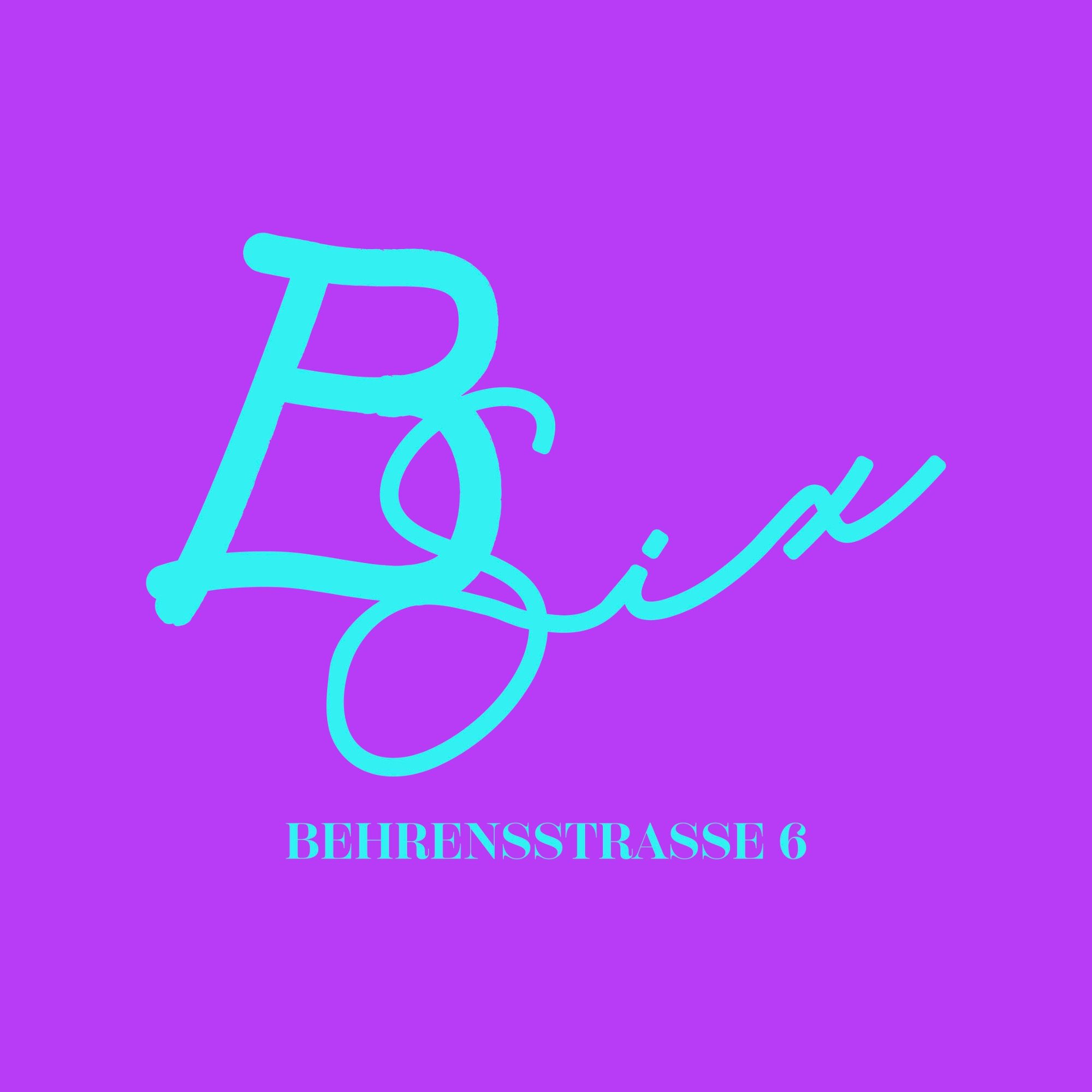 BSix Logo auf violettem Hintergrund mit Schriftzug und Standortangabe